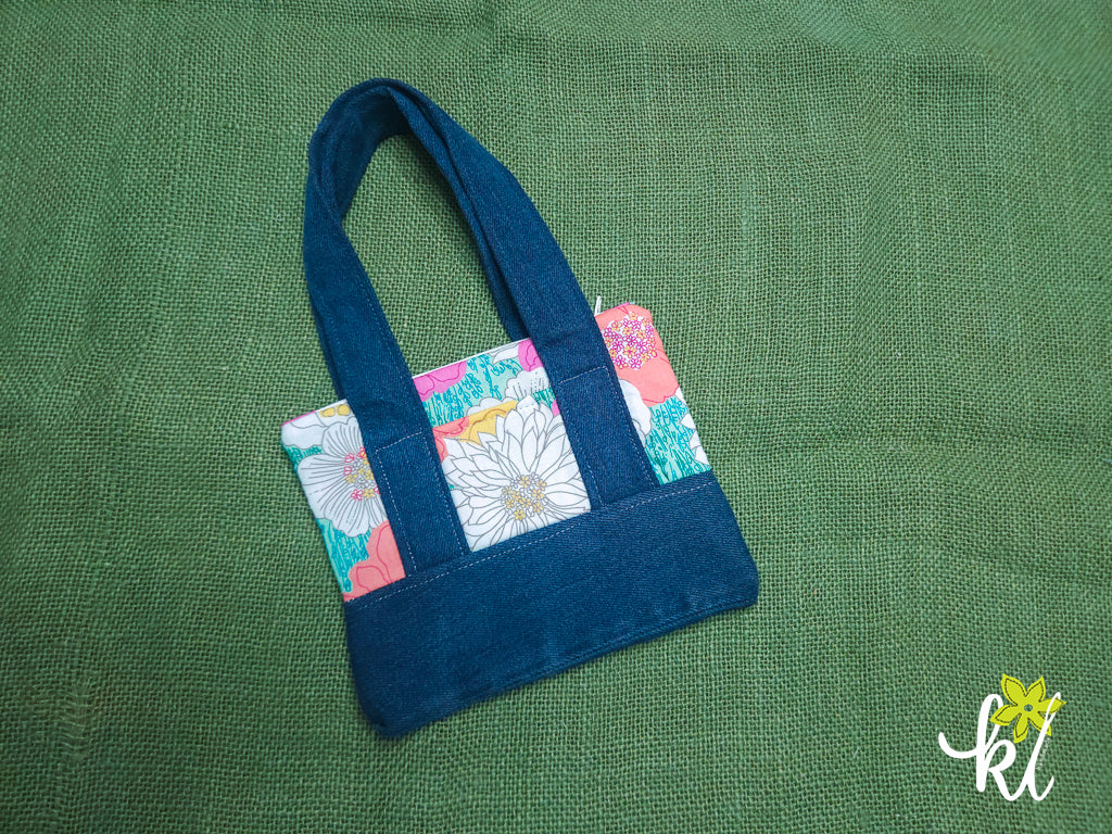 Denim Garden Mini Tote | Cartera Upcycled 🌸