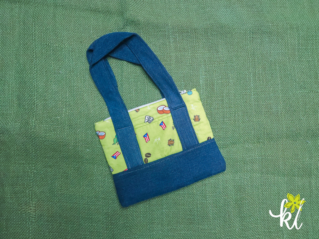 Denim Garden Mini Tote | Cartera Upcycled 🌸