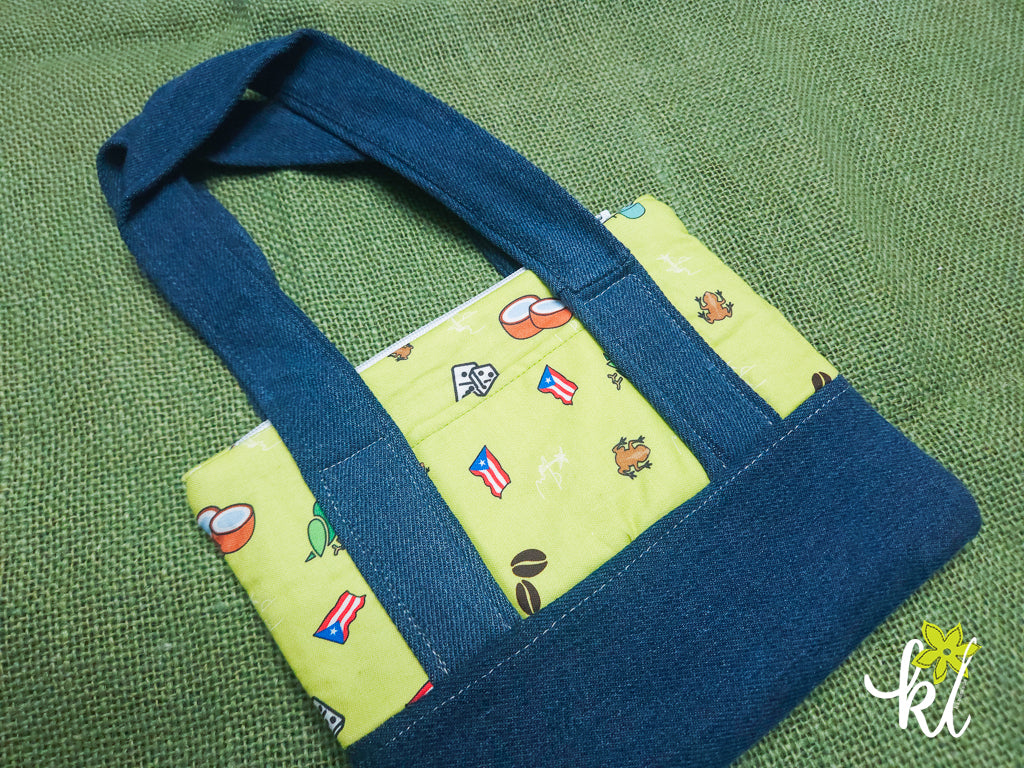 Denim Garden Mini Tote | Cartera Upcycled 🌸